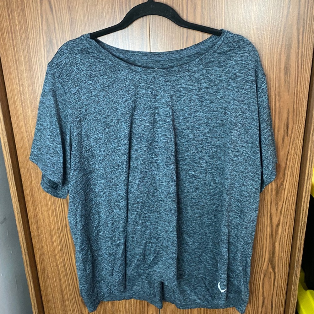 Nike Dri-FIT T-Shirt Women 3X Blue Space Dye Short Sleeve Active Top